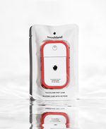 Red mist case in white packaging on white background