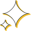 Two black sparkle outlines with yellow second outline