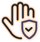 Hand symbol with check mark