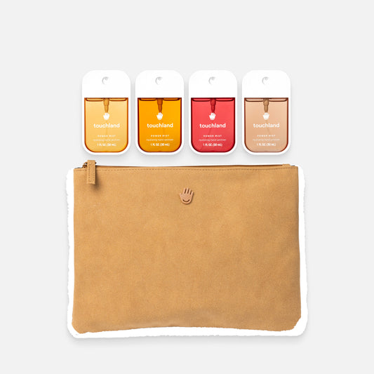 Shearling Travel Pouch Hand Sanitizer Set