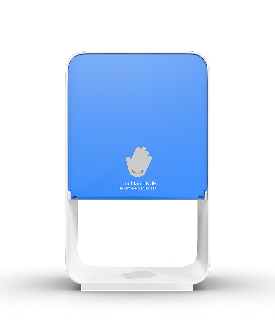 Blue kub dispenser on white background