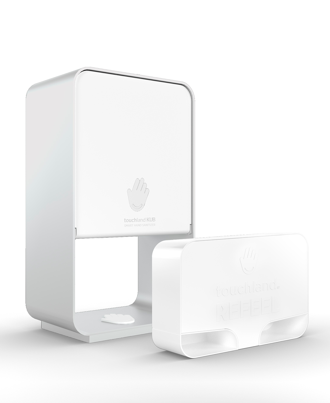 White kub dispenser on white background with refeel