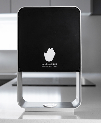 Jet black kub on stainless steel