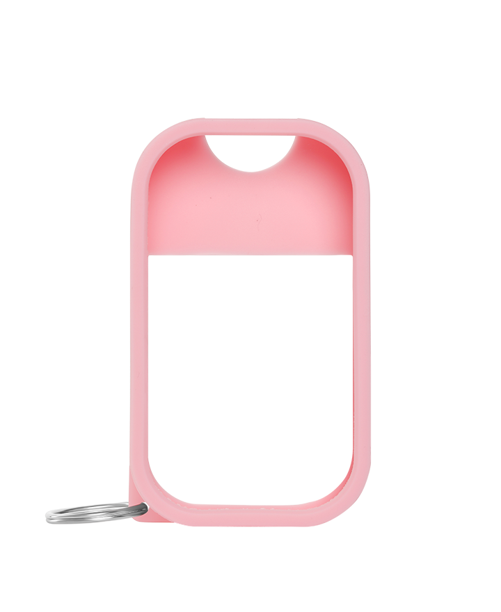 Pink silicone mist case on white background
