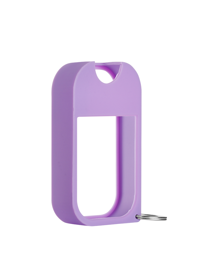 Purple siliccone mist case at 1/4 angle on white background