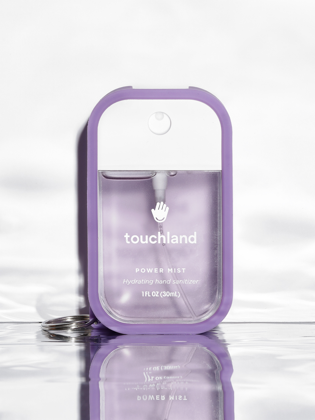Touchland lavender power mist in purple mist case on white background#skip