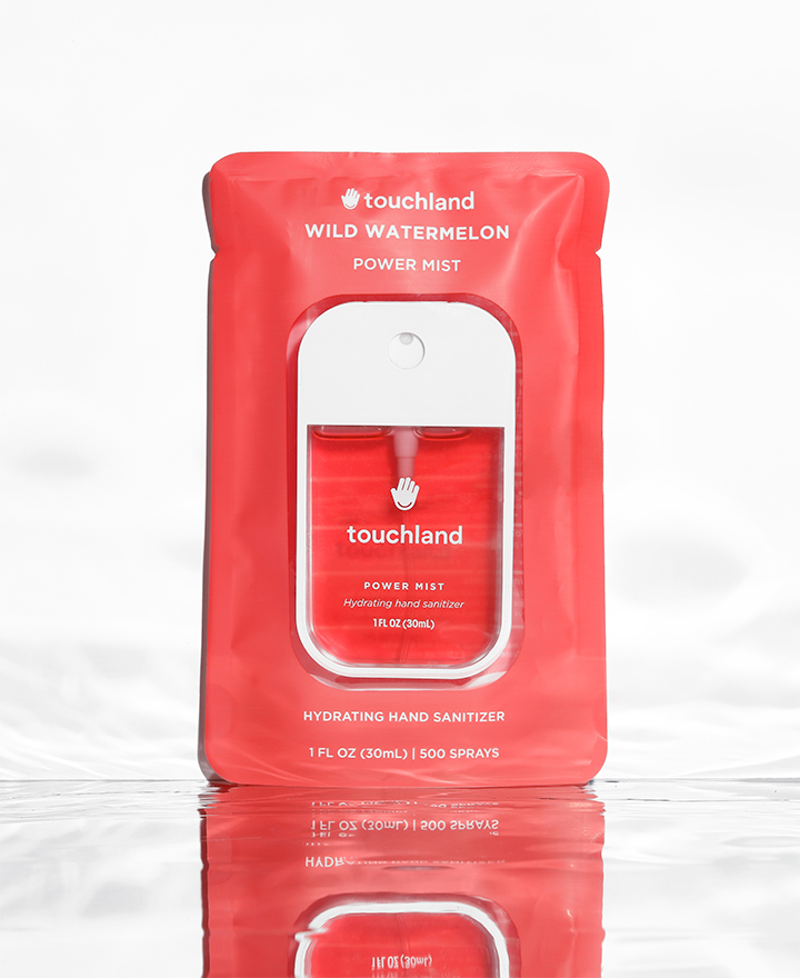 Wild watermelon red power mist in red packaging on white background