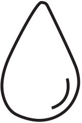 Droplet illustration outline in black on white background